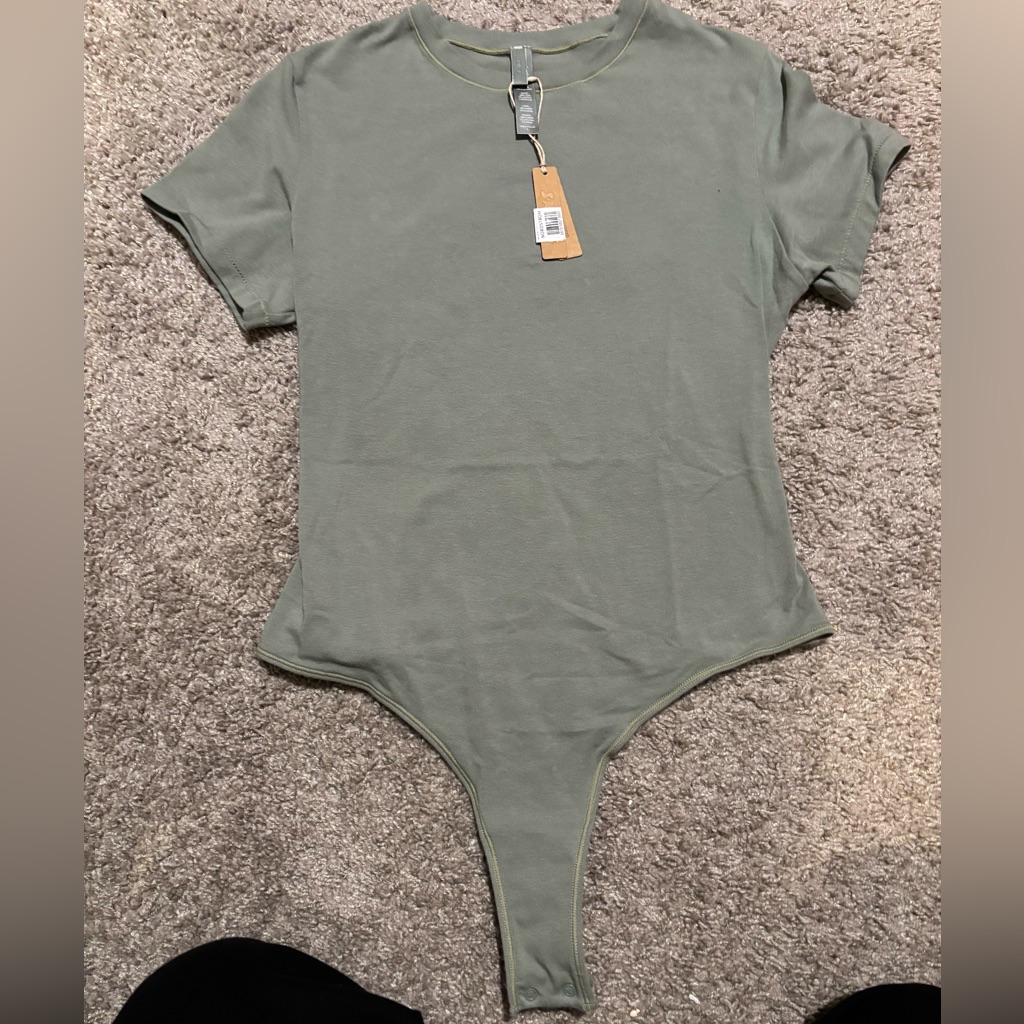 Skims Bodysuit Stretch Cotton Jersey Large